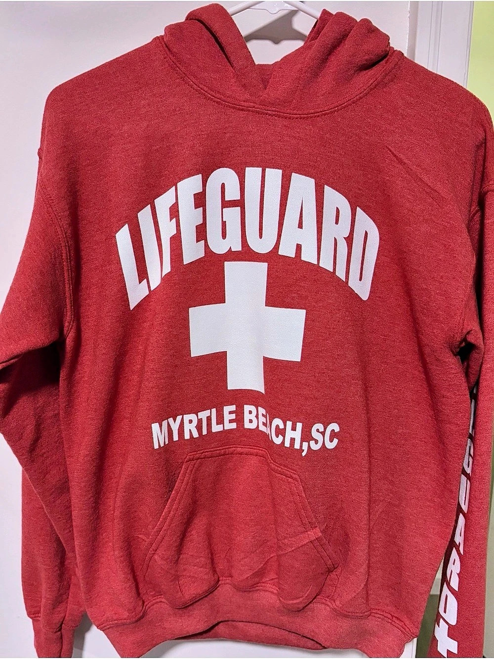 Lifeguard Graphic Hoodie in Coral